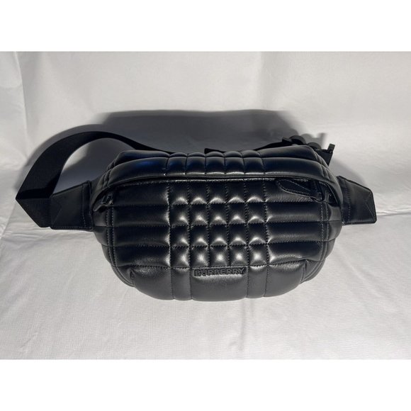 BURBERRY Black Sonny Leather TB Quilted Belt Bum Bag Crossbody Unisex RSP $1,350 - Picture 10 of 16